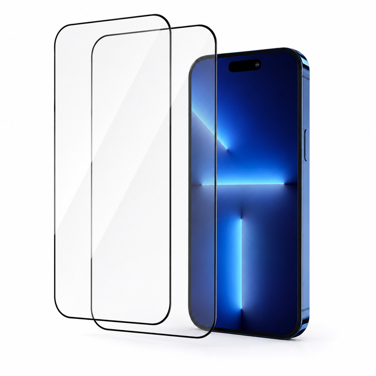Lot de 2 protections d'écran en verre trempé anti-lumière bleue pour iPhone, protégeant les yeux et l'écran contre les rayures