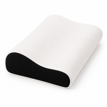 Oreiller cervical ergonomique à mémoire de forme avec soutien des cervicales, conçu pour soulager les douleurs au cou et améliorer la qualité du sommeil – Belgique